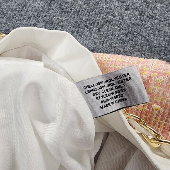 Walter Baker Priscilla Pencil Skirt Pink White Catalina Tweed Gold Chain Size 6 - Picture 12 of 13